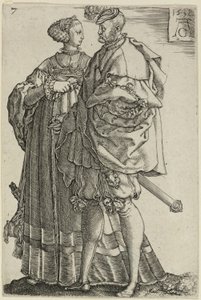 Dancing Couple (plate seven from The Large Wedding-Dancers) by Heinrich Aldegrever