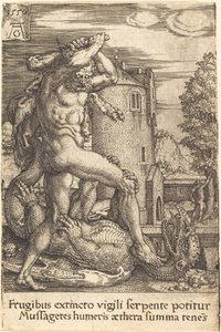 Hercules Slaying the Dragon by Heinrich Aldegrever