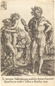 Hercules and Antaeus, 1550 by Heinrich Aldegrever