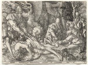 The Parable of the Good Samaritan: The Robbers Attacking the Travelers by Heinrich Aldegrever