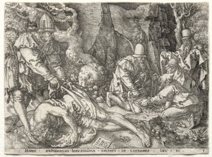 The Parable of the Good Samaritan: The Robbers Attacking the Travelers by Heinrich Aldegrever