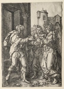 Lot Welcomes the Angels by Heinrich Aldegrever