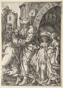 The Story of Lot: Lot and His Family Fleeing Sodom by Heinrich Aldegrever