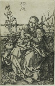 The Virgin and Child Seated on a Grassy Bank by Heinrich Aldegrever