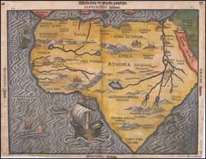 1592 Map of Africa by Heinrich Bünting