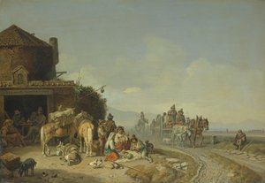 Travellers Before a Roadside Inn