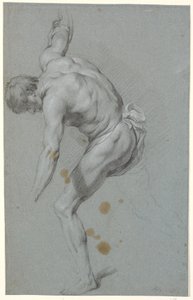 Standing Bent-Over Male Model with Outstretched Arms by Heinrich Dittmers