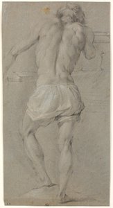 Standing male model, seen from the back by Heinrich Dittmers