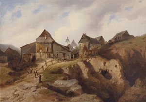 Village Near Altenberg by Heinrich Eduard Müller