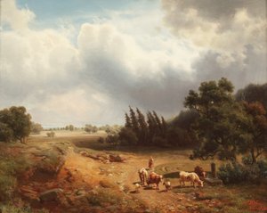 Wooded Landscape with a Shepherdess and her Cattle