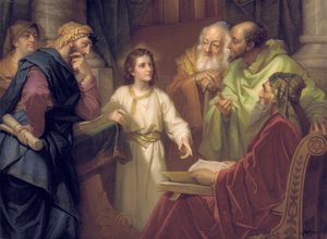 Plaque Depicting Christ in the Temple by Heinrich Karl Hofmann