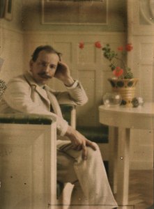 Self-portrait of Heinrich Kühn, Autochrome by Heinrich Kuhn