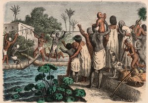 Ancient Egypt: Water Jousting, 1866 by Heinrich Leutemann