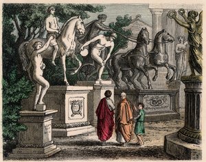 Ancient Greece: Olympic Champions Statues Erected in Olympia, 1866 by Heinrich Leutemann