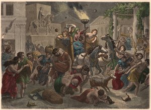 Ancient Rome: Eruption of Vesuvius, 79 AD by Heinrich Leutemann
