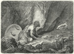 Aristomenes Escaping from the Pit into Which He Had Been Thrown by the Spartans