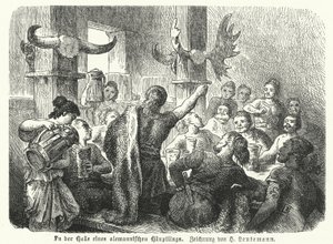 Feasting in the Hall of a Germanic Chieftain