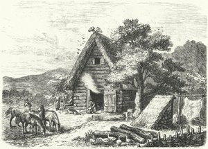 Old German Farmhouse (engraving) by Heinrich Leutemann