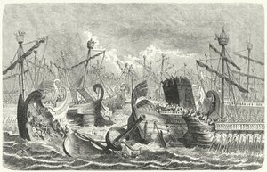 Victory of the Roman Fleet Over the Carthaginians at the Battle of the Aegates, 241 BC (engraving)