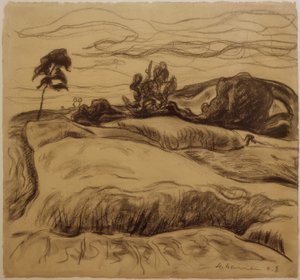 Hilly Landscape by Heinrich Nauen