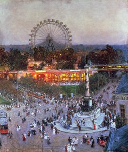 The Admiral Tegetthoff Monument at the Praterstern with the Ferris Wheel, Vienna