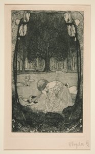 Woman Crying at Lake by Heinrich Vogeler