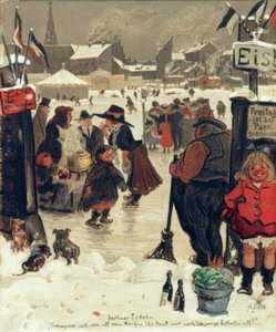 Berlin Ice Rink by Heinrich Zille