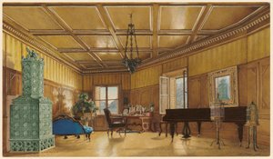 The Music Room of Archduchess Margarete, Princess of Saxony, in Schloss Ambras by Heinrich von Förster