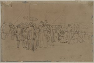 Passengers for Rhine Steamer (recto) by Heinrich von Mayr