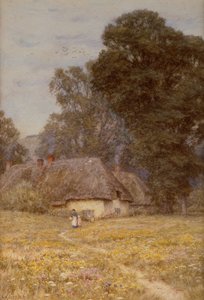 Cottages at Quidhampton, near Salisbury by Helen Allingham