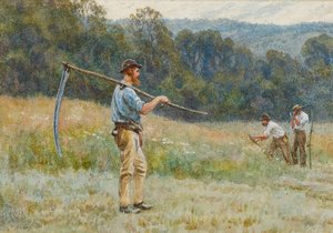 Cutting Hay in the Surrey Hills by Helen Allingham