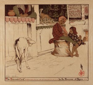 The Sacred Calf in the Bazaar at Agra by Helen Hyde