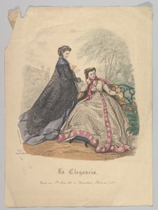 Two Women Outdoors, No. 720, from La Elegancia Barcelona by Heloise Leloir