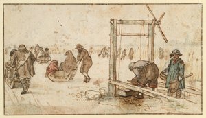 Three Sleds on the Ice by Hendrick Avercamp