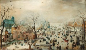 Winter Landscape with Skaters by Hendrick Avercamp