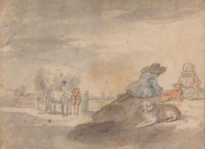 Landscape with Hay Wagon