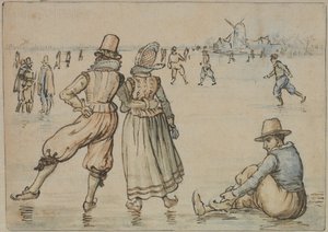 Skaters by Hendrick Avercamp