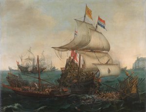 Dutch Ships Ramming Spanish Galleys off the English Coast, 3 October 1602