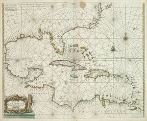 Pascaerte vande Caribische Eylanden, vande Barbados tot aende Bocht van Mexico by Hendrick Doncker
