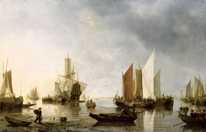 Harbour with Anchored Ships by Hendrick Dubbels