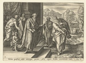 Elijah Speaks a Second Time with King Ahab History of Elijah (series title) by Hendrick Goltzius (rejected attribution)
