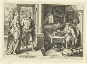Juno and Jupiter Consult with Tiresias by Hendrick Goltzius (workshop of)