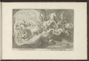 Phaethon rides the chariot of his father by Hendrick Goltzius (workshop of)