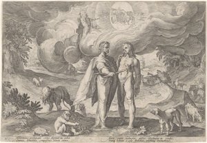Prometheus Creates the First Man by Hendrick Goltzius (workshop of)