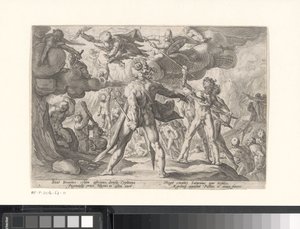 Battle Between the Gods and the Giants by Hendrick Goltzius (workshop of)
