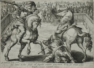 A Duel on Horseback by Hendrick Goltzius