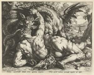 A Dragon Devouring the Companions of Cadmus by Hendrick Goltzius