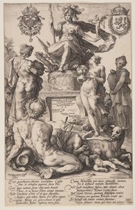 Allegory of Rome, title plate from The Roman Heroes by Hendrick Goltzius