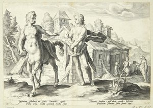 Apollo Entrusting Chiron with the Education of Asclepius by Hendrick Goltzius