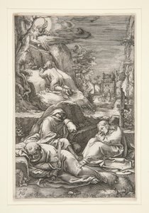 Christ on the Mount of Olives / The Agony in the Garden by Hendrick Goltzius